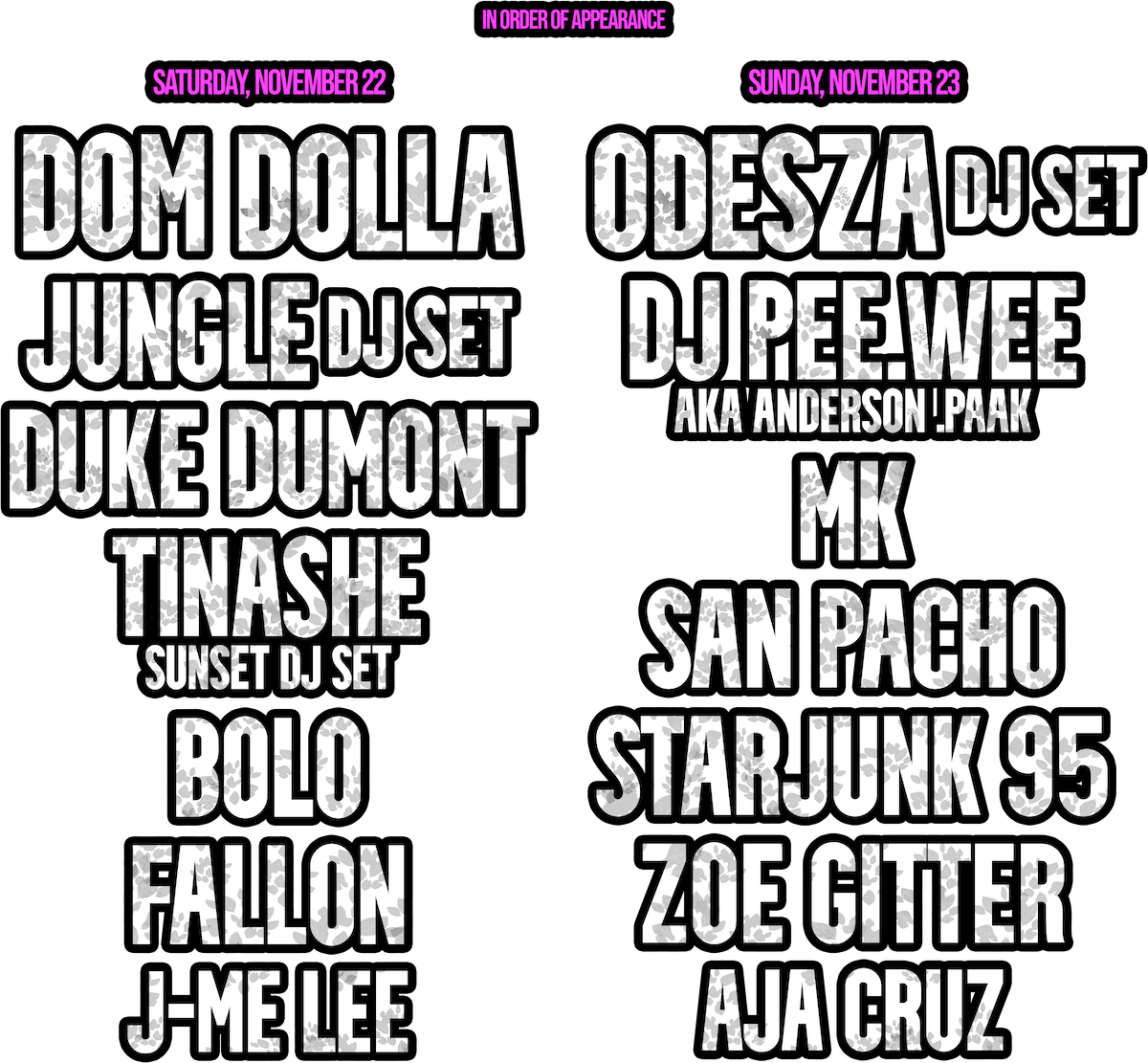 Better Together Lineup
